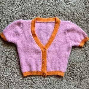 fuzzy cropped sweater